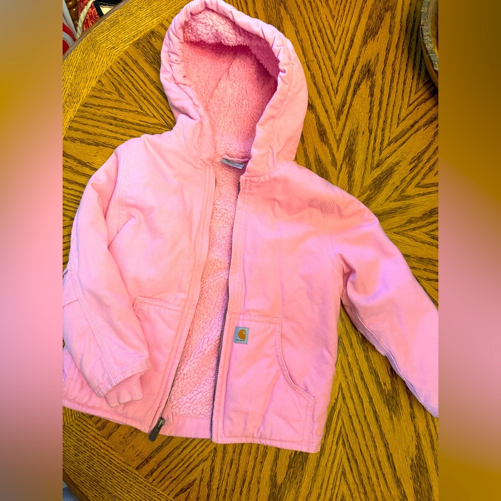Girls Pink Hooded Carhartt Jacket